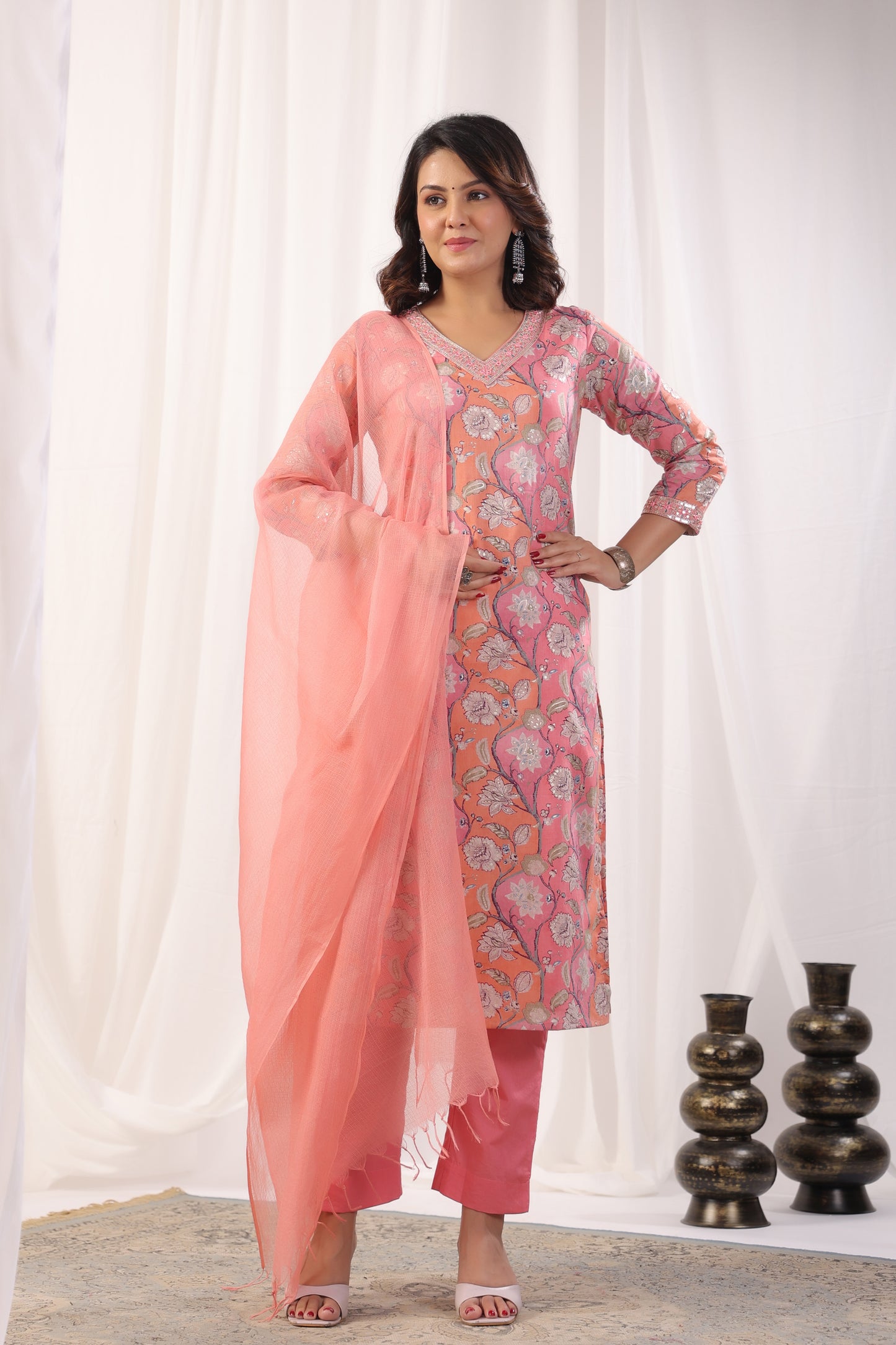 Premium Mulmul Floral Printed Suit Set