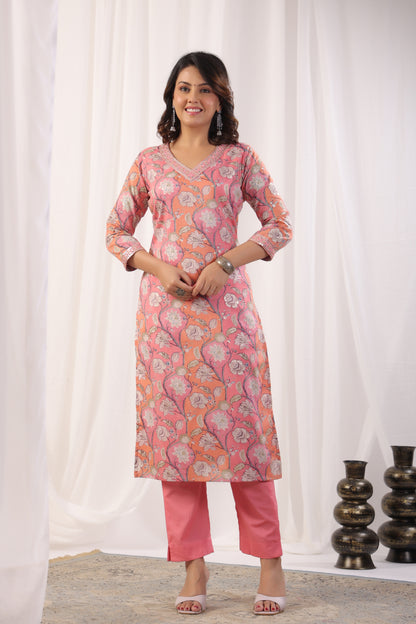 Premium Mulmul Floral Printed Suit Set