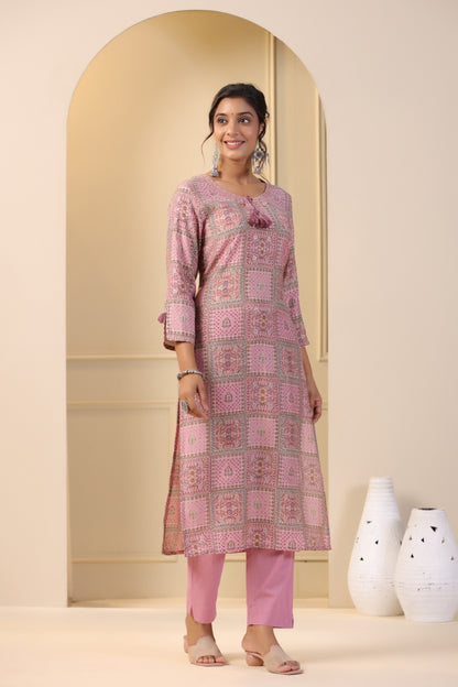 Modal-Muslin Kurta Pant Set