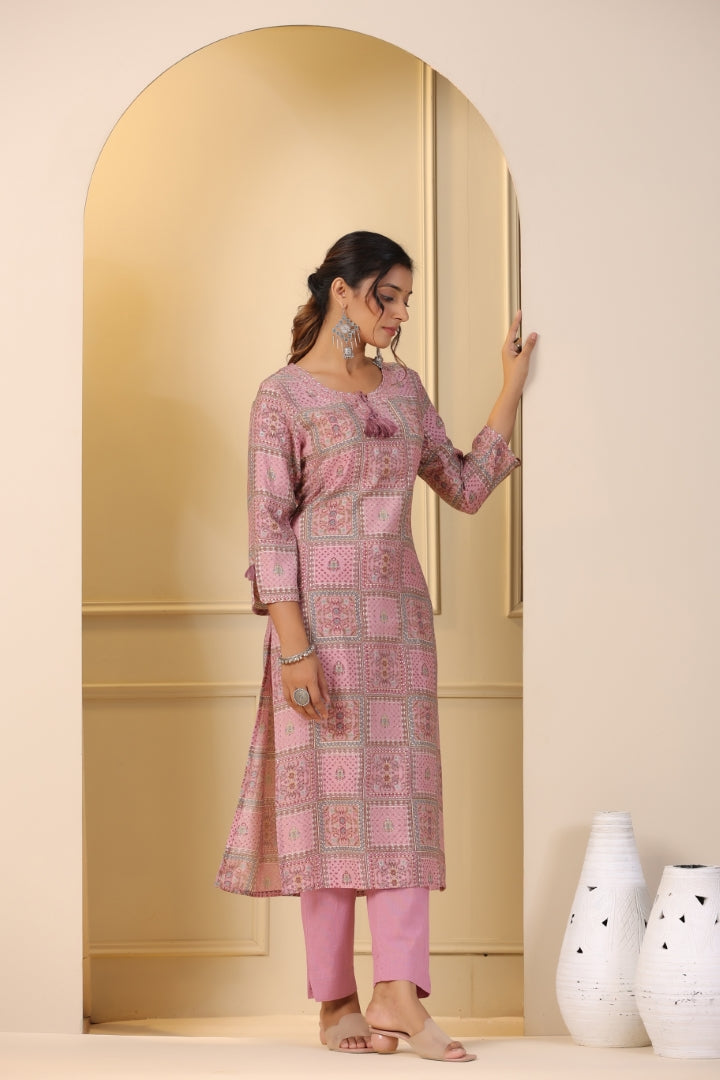 Modal-Muslin Kurta Pant Set