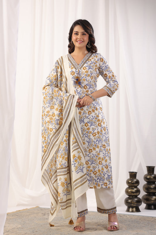 Designer Cotton Floral Printed Suit Set