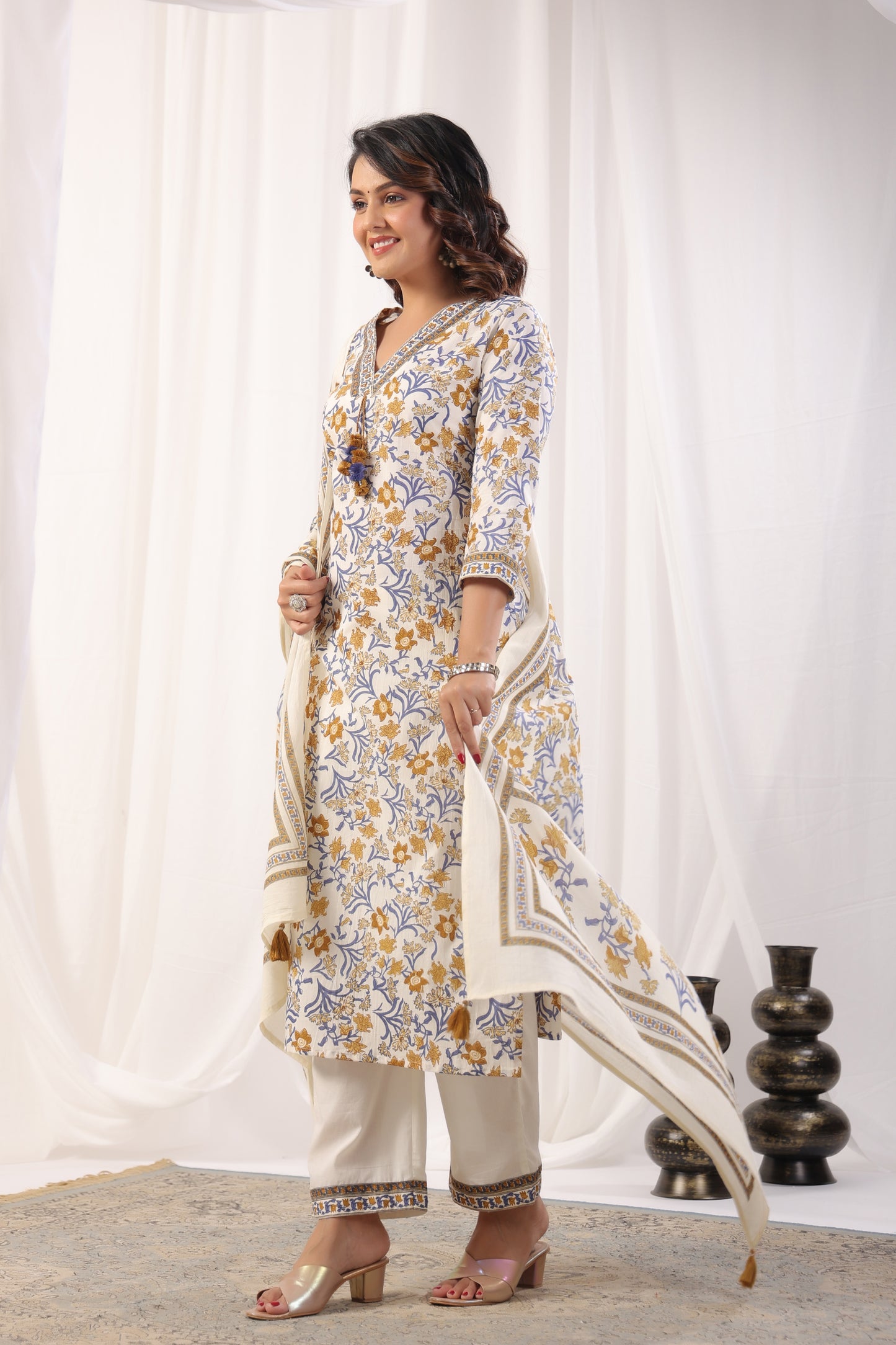 Designer Cotton Floral Printed Suit Set