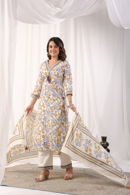 Designer Cotton Floral Printed Suit Set