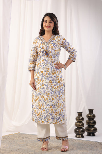 Designer Cotton Floral Printed Suit Set