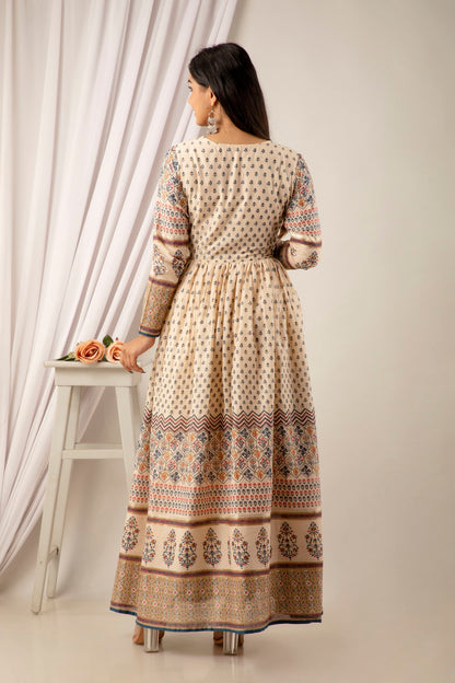 Beautiful Mugal Print Gown