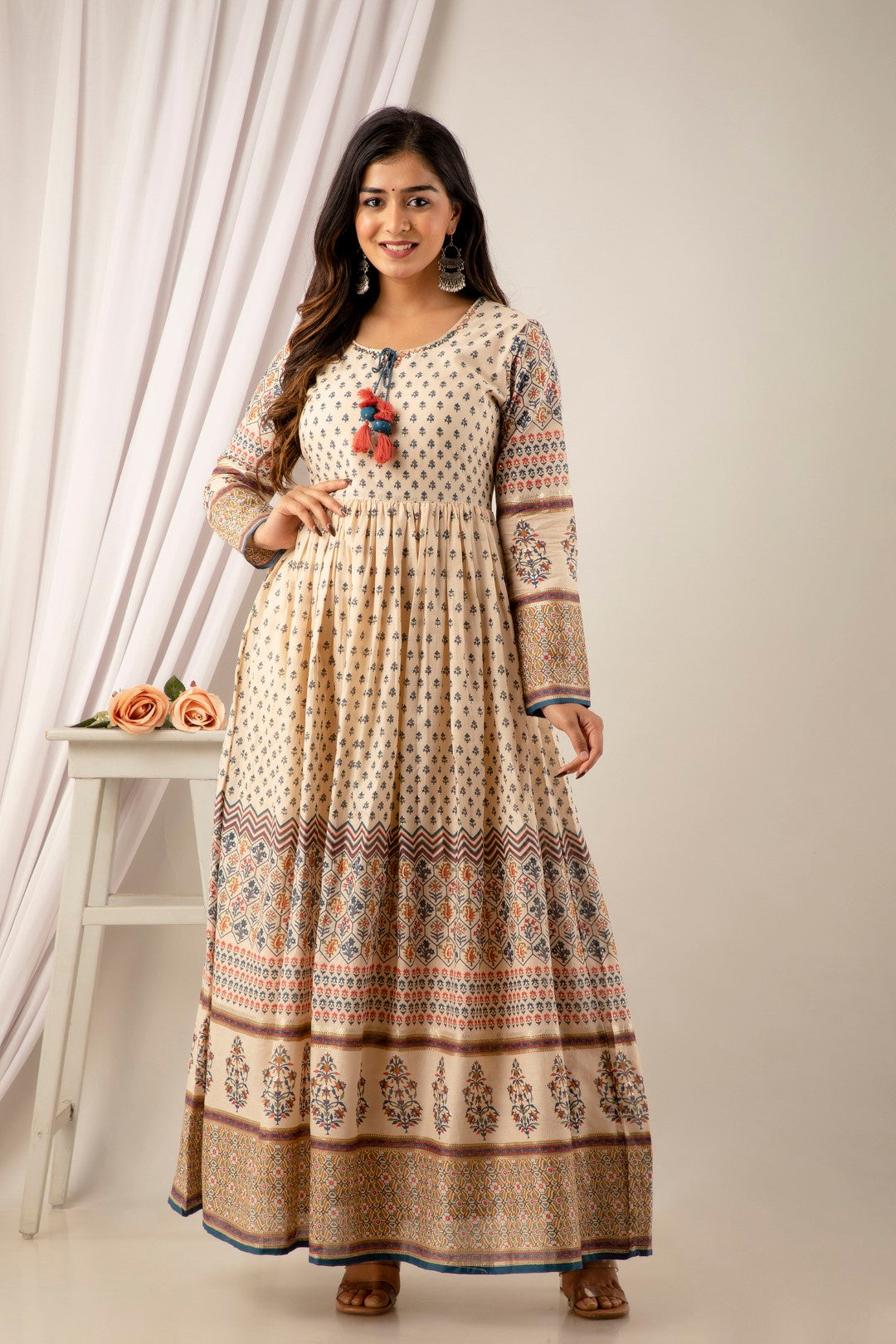 Beautiful Mugal Print Gown