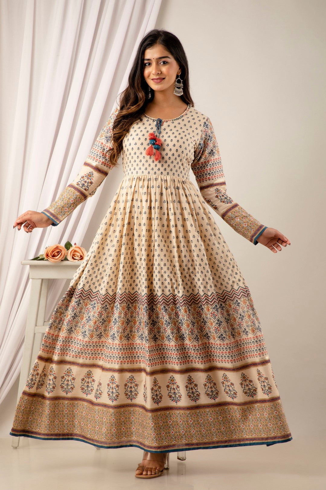 Beautiful Mugal Print Gown