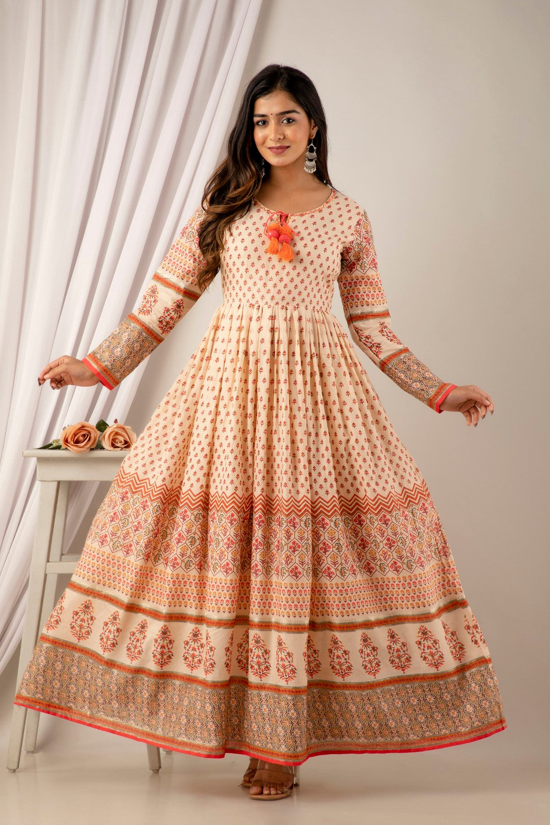 Beautiful Mugal Print Gown