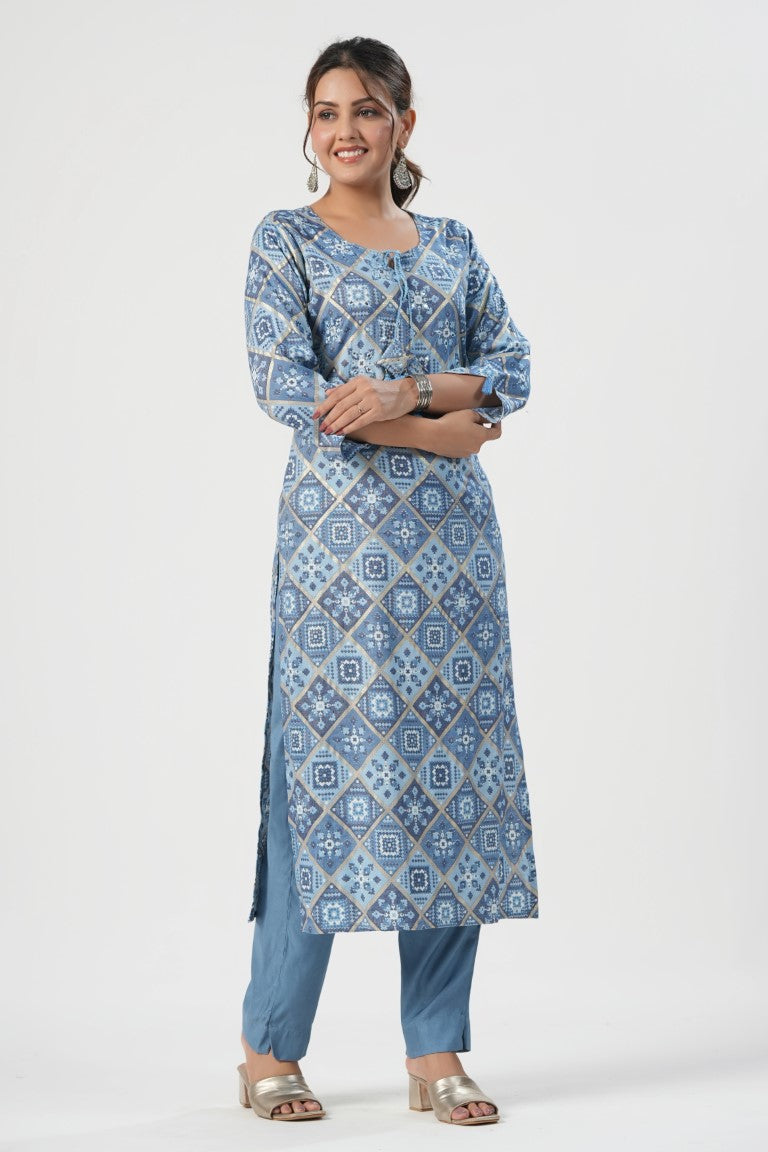 Blue Elegant Capsule Kurta