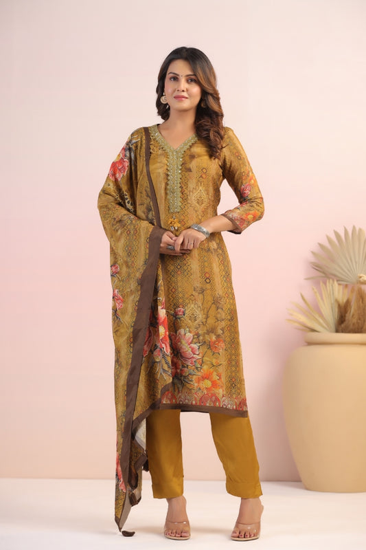 Digital Pure Viscose Muslin Kurta Set