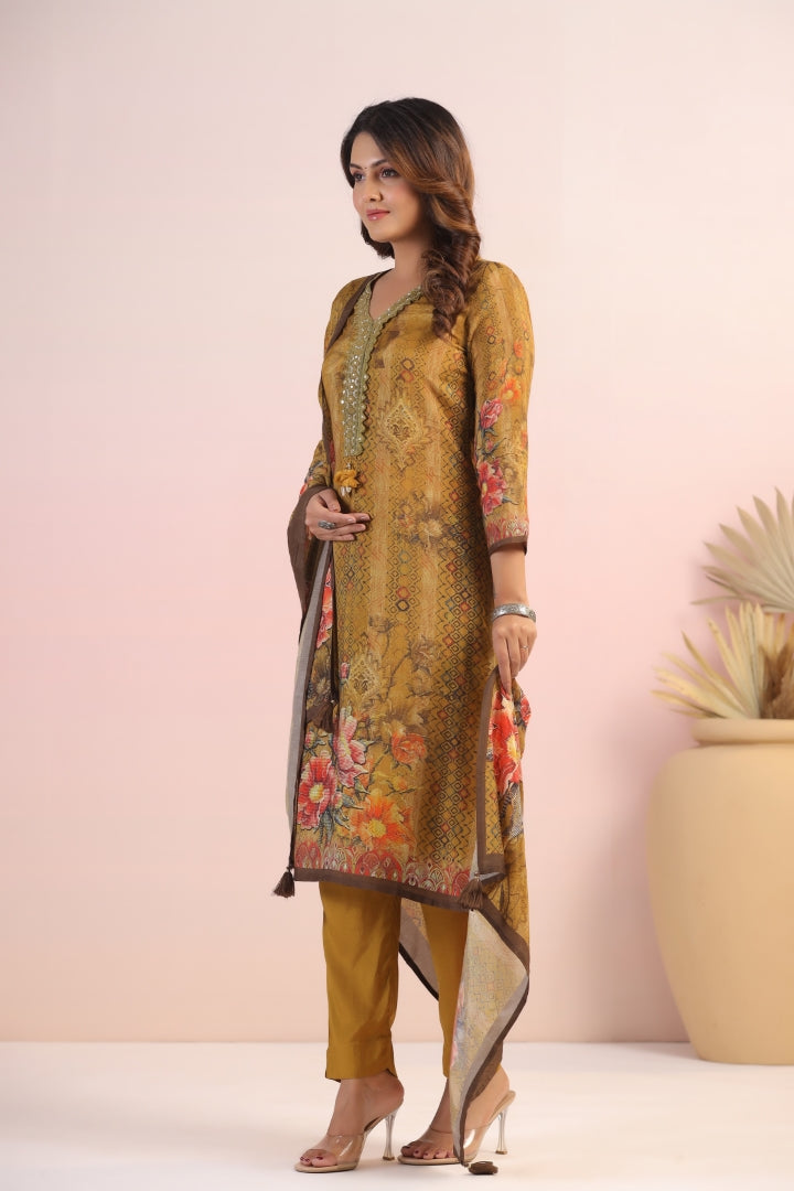 Digital Pure Viscose Muslin Kurta Set