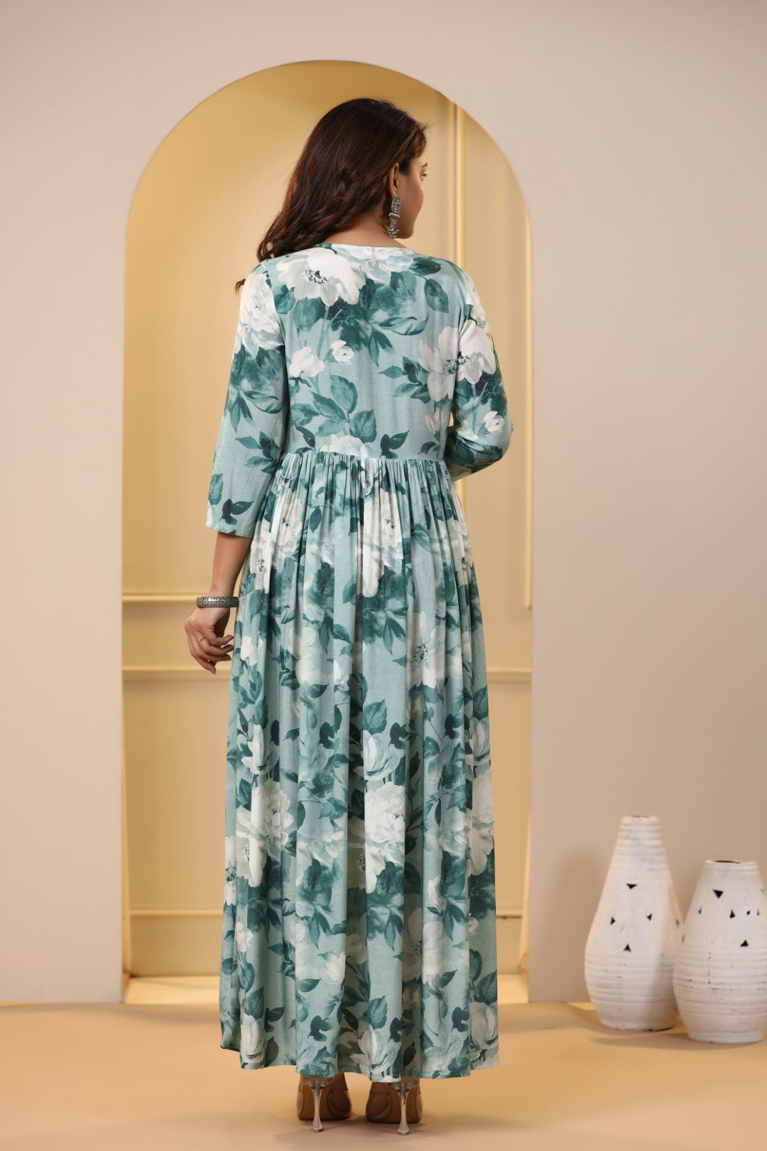 Premium Floral Print Gown