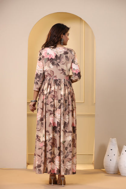 Premium Floral Print Gown