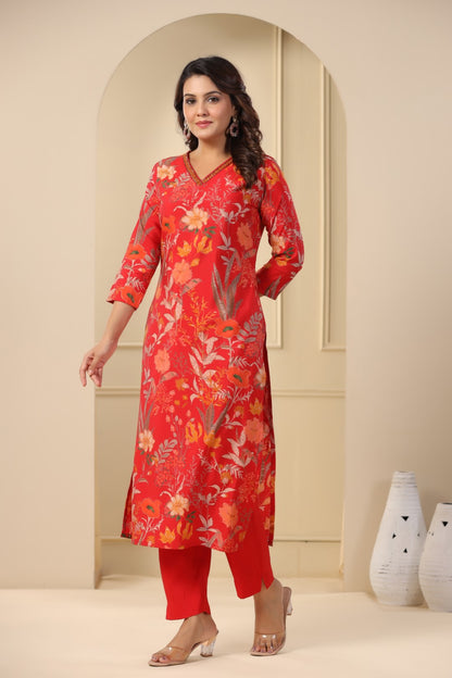 Muslin Cutdana Kurta Pant Set